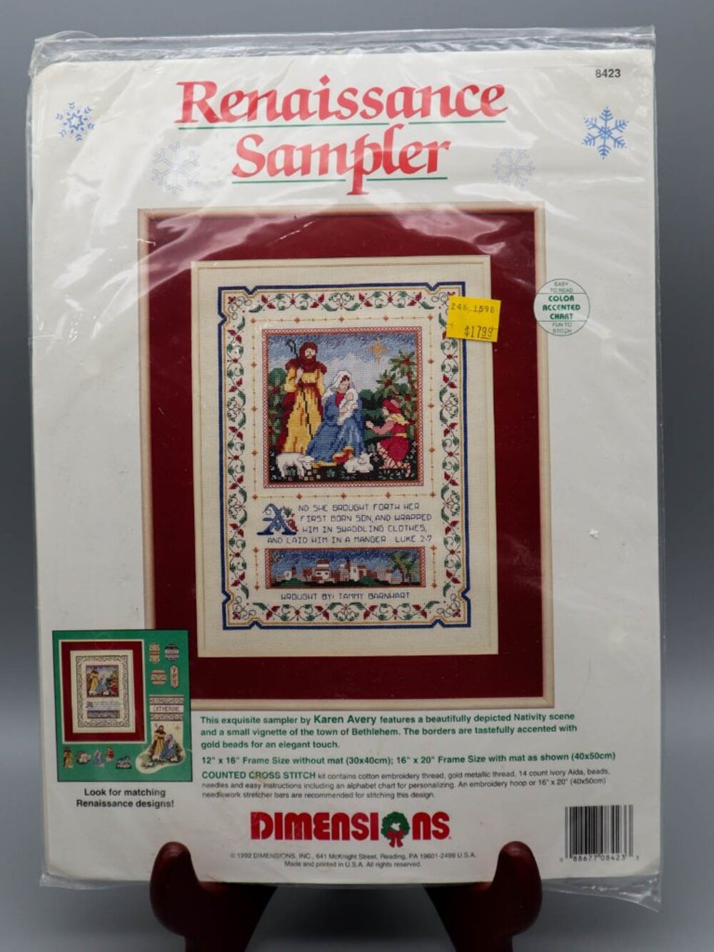 Vtg Dimensions Renaissance Sampler Christmas Cross Stitch Kit Nativity Scene